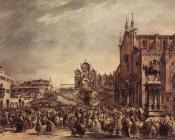 Pope Pius VI Blessing the People on Campo Santi Giovanni e Paolo - 弗朗西斯科·格拉蒂